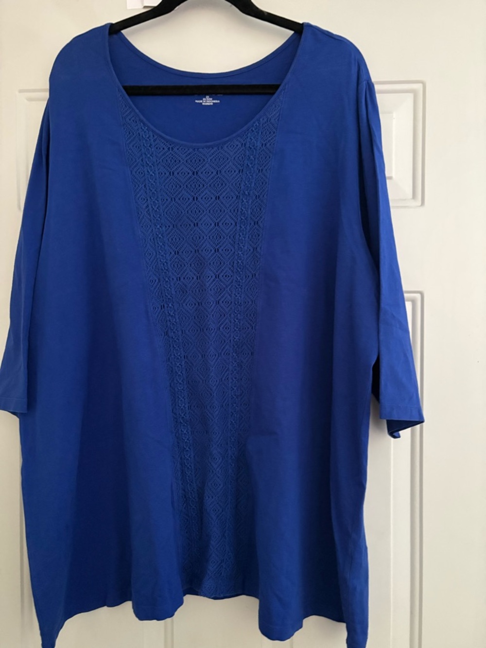 Catherines Royal Blue Crochet-Panel Scoop Neck Tunic